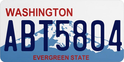 WA license plate ABT5804