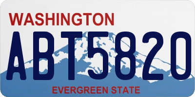 WA license plate ABT5820