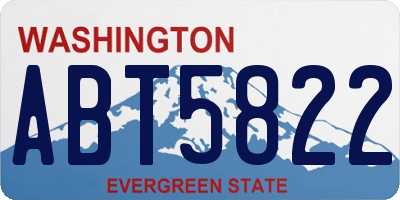 WA license plate ABT5822