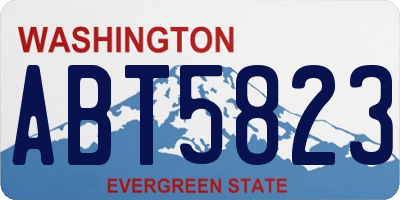 WA license plate ABT5823