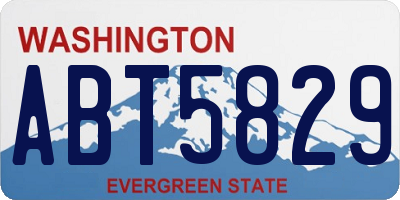 WA license plate ABT5829