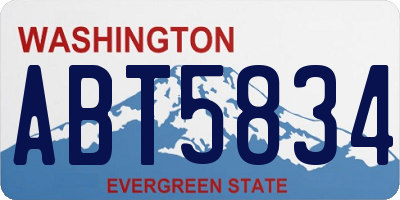 WA license plate ABT5834