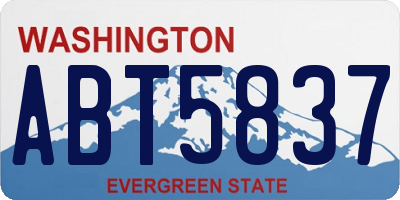 WA license plate ABT5837