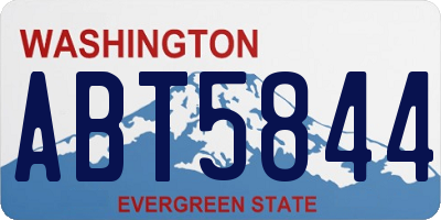 WA license plate ABT5844