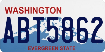 WA license plate ABT5862