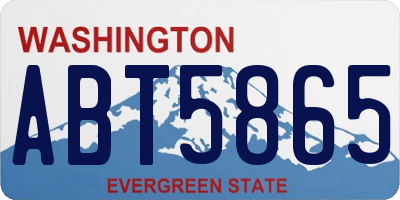 WA license plate ABT5865