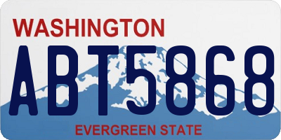 WA license plate ABT5868