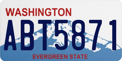 WA license plate ABT5871
