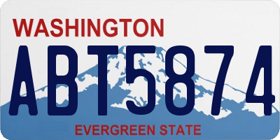 WA license plate ABT5874