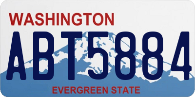 WA license plate ABT5884