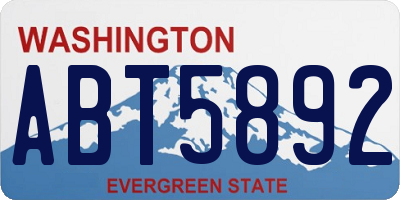 WA license plate ABT5892
