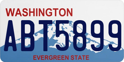 WA license plate ABT5899