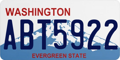 WA license plate ABT5922
