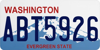 WA license plate ABT5926
