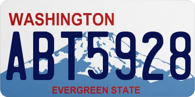 WA license plate ABT5928