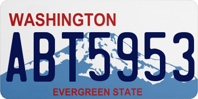 WA license plate ABT5953