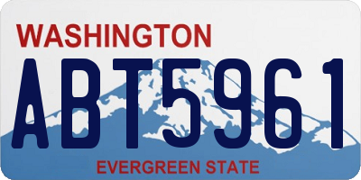 WA license plate ABT5961