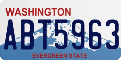 WA license plate ABT5963