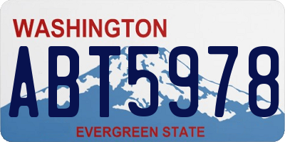 WA license plate ABT5978