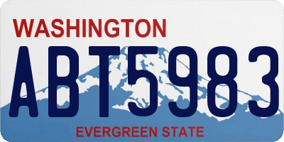 WA license plate ABT5983