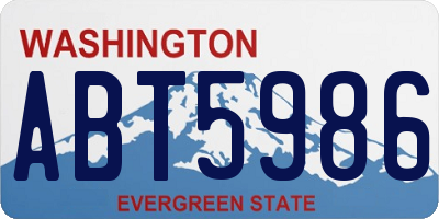 WA license plate ABT5986