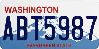 WA license plate ABT5987