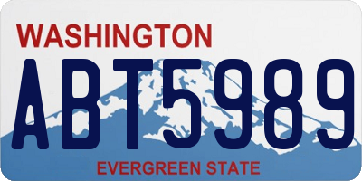 WA license plate ABT5989
