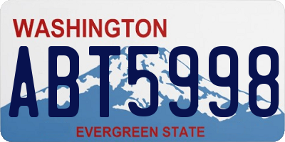 WA license plate ABT5998