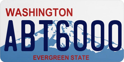 WA license plate ABT6000