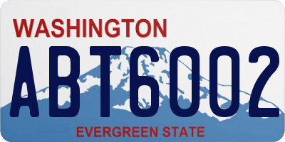 WA license plate ABT6002