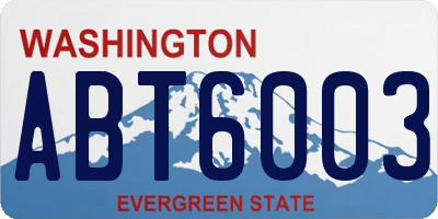 WA license plate ABT6003