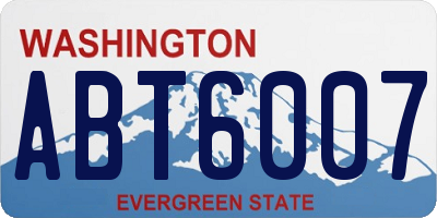 WA license plate ABT6007