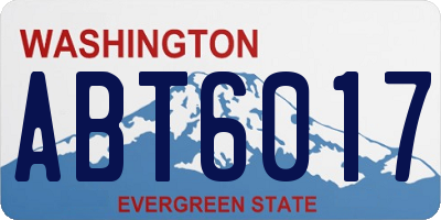 WA license plate ABT6017