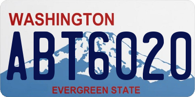 WA license plate ABT6020