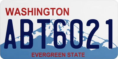 WA license plate ABT6021