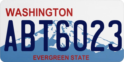 WA license plate ABT6023