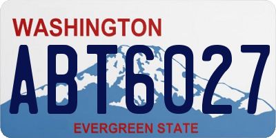 WA license plate ABT6027