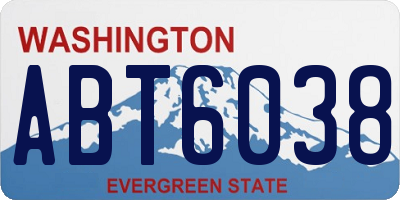WA license plate ABT6038