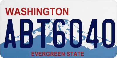 WA license plate ABT6040