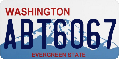 WA license plate ABT6067