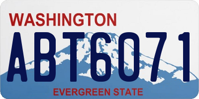 WA license plate ABT6071