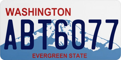 WA license plate ABT6077
