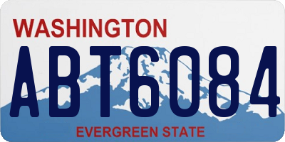 WA license plate ABT6084
