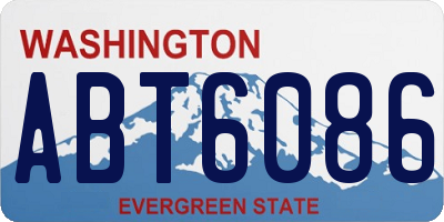 WA license plate ABT6086