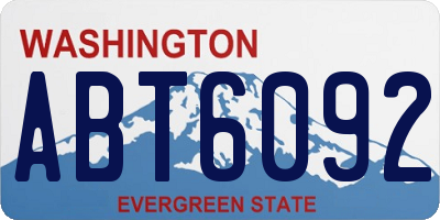 WA license plate ABT6092