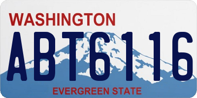 WA license plate ABT6116