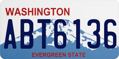 WA license plate ABT6136