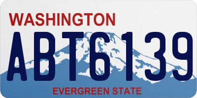 WA license plate ABT6139