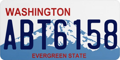 WA license plate ABT6158