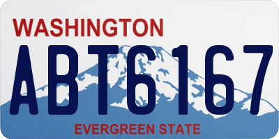WA license plate ABT6167